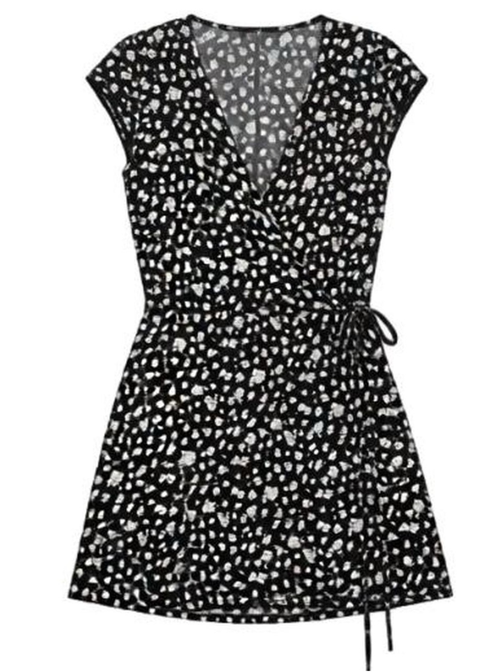 Brandy Melville Black and White Wrap Mini Dress
